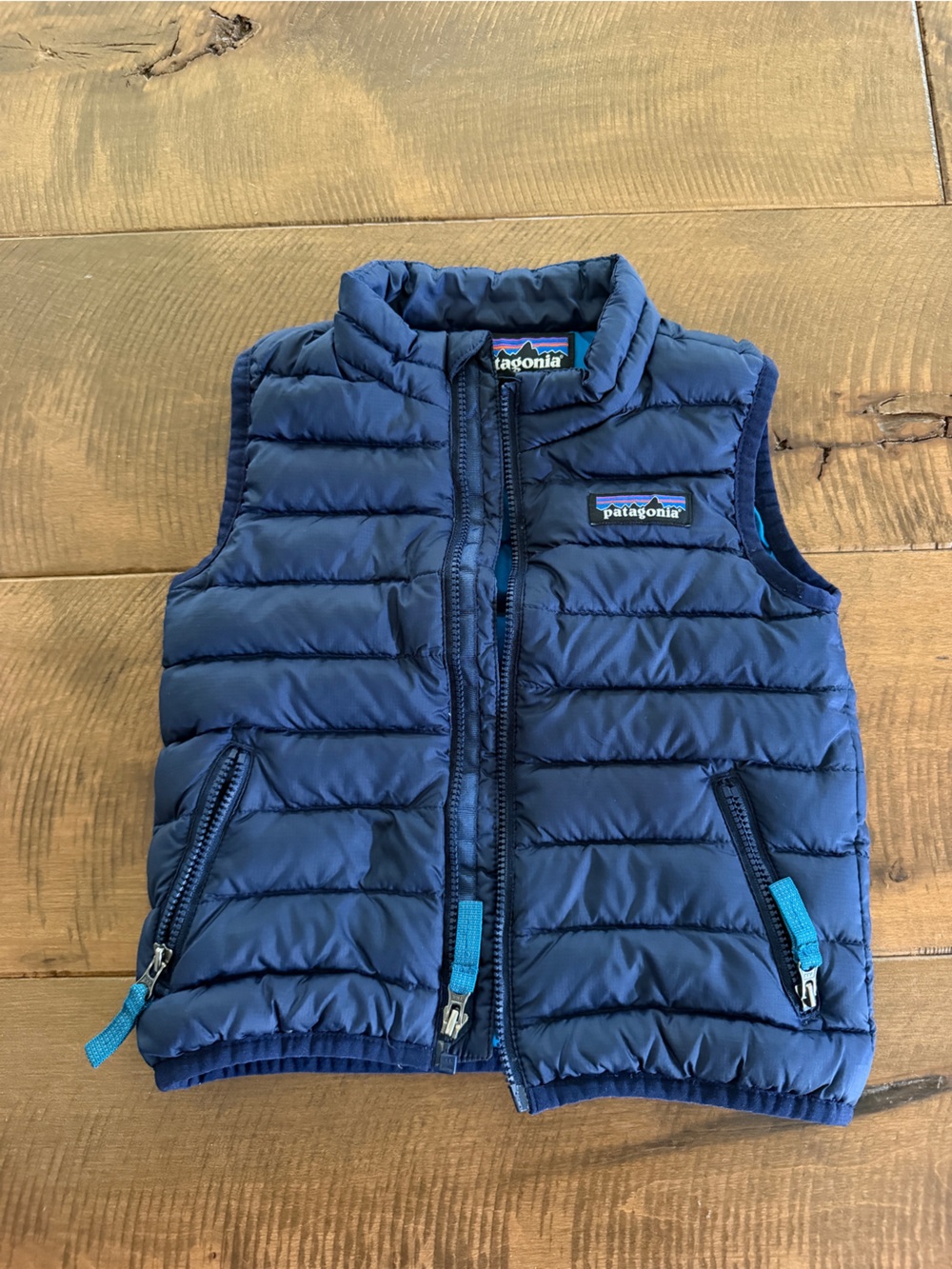 Patagonia Kids Navy Down Vest, 12-18m